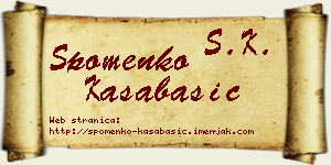 Spomenko Kasabašić vizit kartica